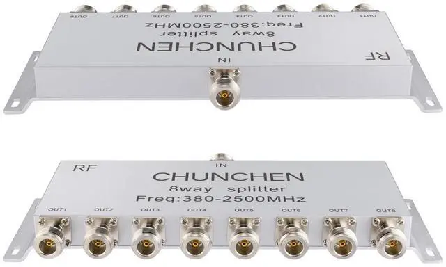 Alt view image 2 of 5 - CHUNCHEN 8 Way N Female Connector Power Splitter 50 Ohm Signal Splitter 380MHz-2500MHz Cable Signal Splitter 1 Input 8 Output for Antenna Cable