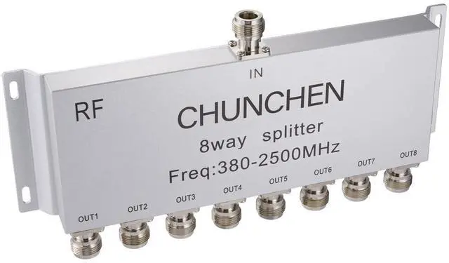 Alt view image 5 of 5 - CHUNCHEN 8 Way N Female Connector Power Splitter 50 Ohm Signal Splitter 380MHz-2500MHz Cable Signal Splitter 1 Input 8 Output for Antenna Cable