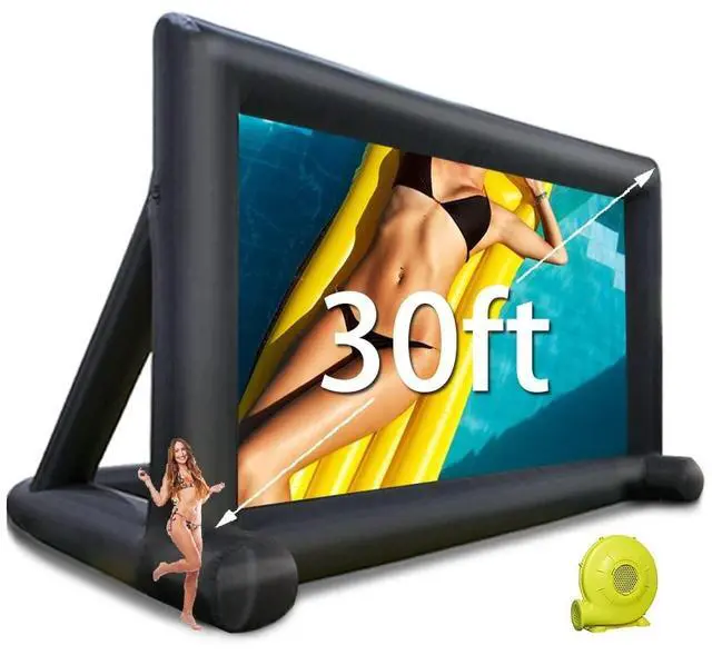 Main image of Yimukaka 30ft Outdoor Inflatable Movie Screen, No Seam Projector Screen with Air Blower, Support Front & Rear Projection