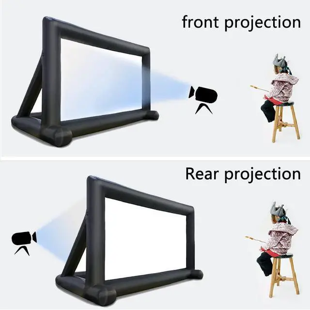 Alt view image 3 of 5 - Yimukaka 30ft Outdoor Inflatable Movie Screen, No Seam Projector Screen with Air Blower, Support Front & Rear Projection