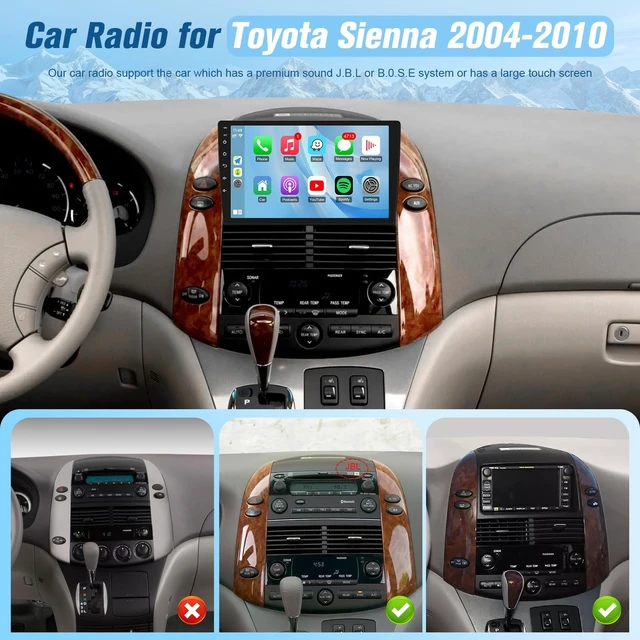 Alt view image 2 of 5 - kuTaiTai 2+32GB 9" Car Radio for Toyota Sienna 2004-2010 Screen, for JBL