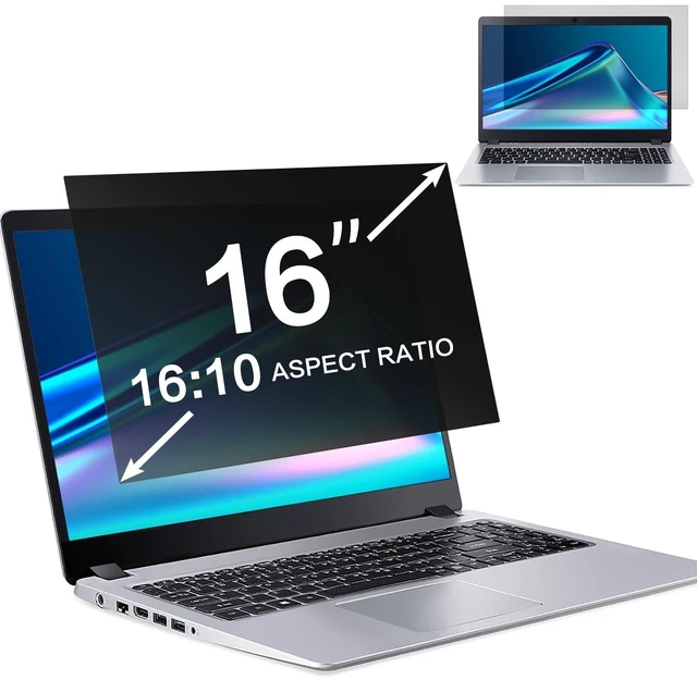 Main image of ZOEGAA 16 Inch Laptop Privacy Screen Filter for 16:10 Widescreen Display 13.54"x8.45" - Laptop Screen Privacy Shield and Anti Blue Light Anti Glare Screen Protector