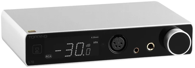 Main image of TOPPING L70 Full Balanced Headphone Amplifier NFCA Technology, 146dB Dynamic Range,4-Pin XLR/4.4mm/6.35mm, Ultra-Low Noise, Preamp Function, 12V Trigger (Silver)