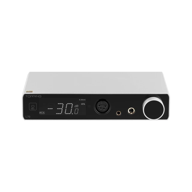 Alt view image 2 of 5 - TOPPING L70 Full Balanced Headphone Amplifier NFCA Technology, 146dB Dynamic Range,4-Pin XLR/4.4mm/6.35mm, Ultra-Low Noise, Preamp Function, 12V Trigger (Silver)