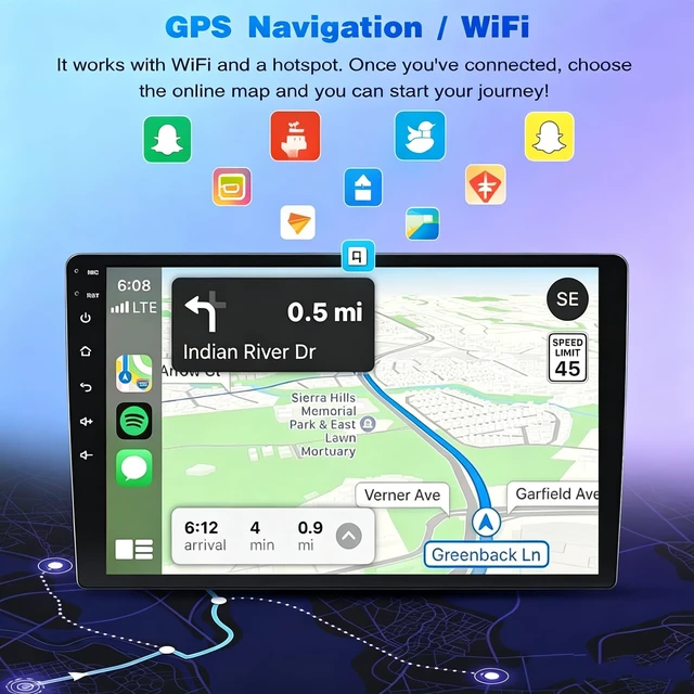 Alt view image 4 of 5 - Car Stereo for Chrysler Town & Country 2008-2016, Wireless CarPlay