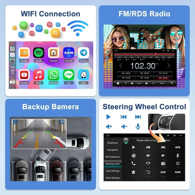 Alt view image 5 of 5 - Car Stereo for Chrysler Town & Country 2008-2016, Wireless CarPlay
