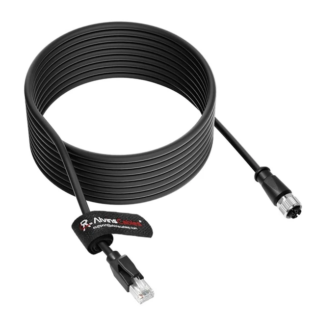 Alt view image 2 of 4 - Alvin's Cables M12 X-Code 8 Pin Female to RJ45 Ethernet Cable Cat6a High-Flex Shielded for Cognex Keyence Basler Industrial Automation Fieldbus Module 16.4ft/5m