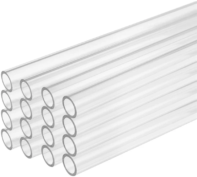 Main image of Dracaena.io 16-Pack PETG Hard Tubing 16mm OD 12mm ID, 430mm, Transparent
