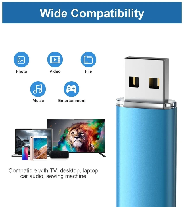 Alt view image 3 of 5 - TOPESEL 50 Pack 1GB USB 2.0 Flash Drive - High Speed Thumb Drive Memory Stick for PC Laptops, Tablets, TVs, Car Audio (Blue)