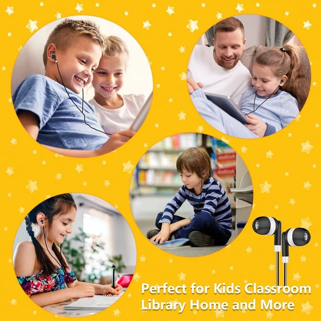 Alt view image 4 of 5 - OSSZIT 200 Pack Bulk Earbuds for Classroom Wired in-Ear Kids Headphones