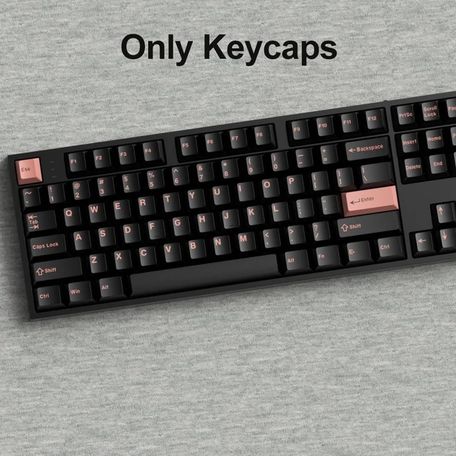 Alt view image 2 of 5 - Fogruaden PBT Keycaps Set, Cherry Profile Custom Keycap for Mechanical Keyboard Dark Pink Keycaps