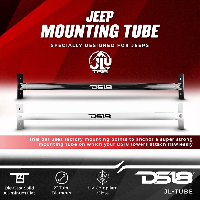 Alt view image 2 of 4 - DS18 JL-Tube/WH Mounting Tube Adjustable Width 42"- 44" Compatible with Jeep JL & JLU - Perfect for Mounting Towers/Pods Speakers On Roll Bars and Cages - Update Your Sound System