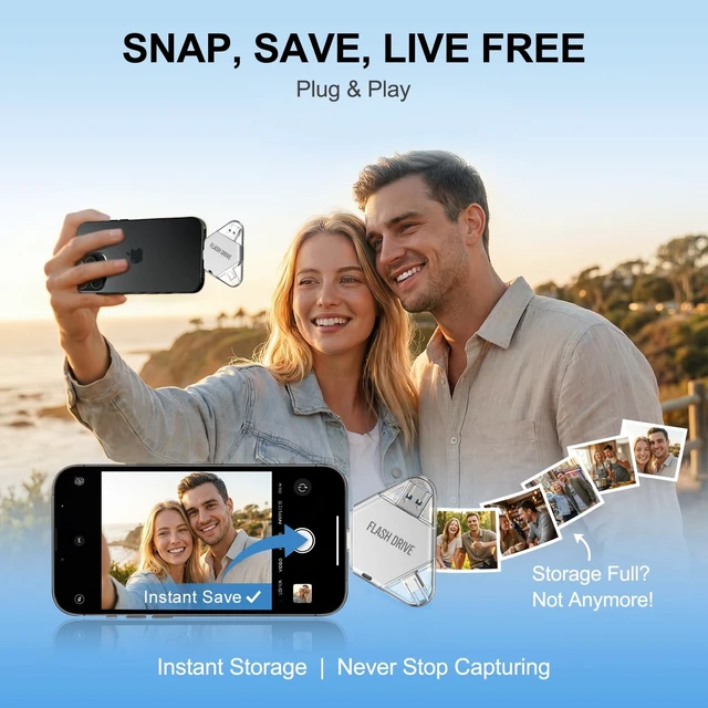 Alt view image 4 of 5 - MFi Certified 512GB Flash Drive for iPhone, 3 in 1 Photo Stick with Lightning/Type-C/USB-A, Photo Stick for iPad Android Mac PC, for Photos Videos and File Backup,Available Space: ~484GB,Silver