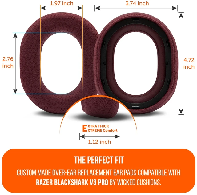 Alt view image 5 of 5 - WC Mod Kit Bshark V3 Pro - Gel Earpads & Side Plates for BlackShark V3 Pro