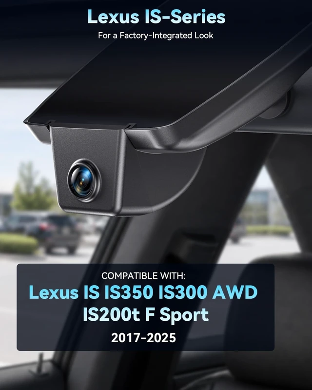 Alt view image 2 of 5 - OVAMAN 4K STARVIS 2 Dash Cam for 2017-2025 Lexus is 200t 300 350 64GB Card