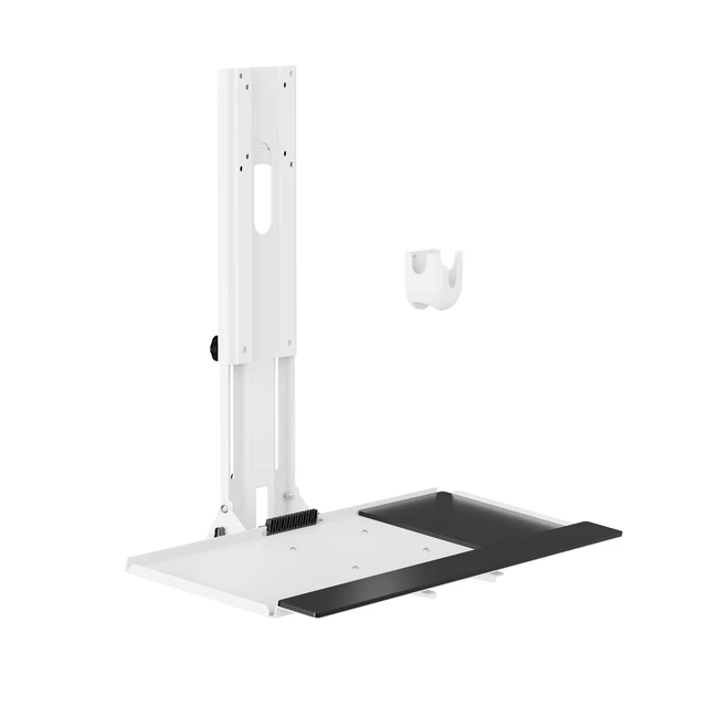 Alt view image 2 of 5 - Mount Plus MED01 Medical Monitor and Keyboard Wall Mount For 17" to 32" Display with Height Adjustable Standing Keyboard Tray ^^ Wide Platform with Mouse Pad ^^ Wall Mount Scanner Holder
