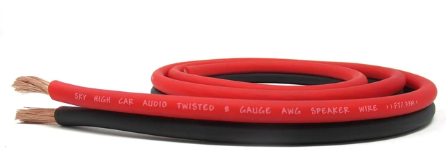 Main image of 25' feet True 8 Gauge AWG CCA Speaker Wire RD/BK Car Home Audio