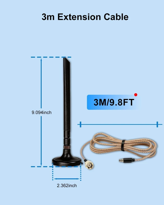 Alt view image 4 of 5 - INSEETECH Foldable 5dBi Magnetic Truck RV WiFi Antenna, No Drilling Needed