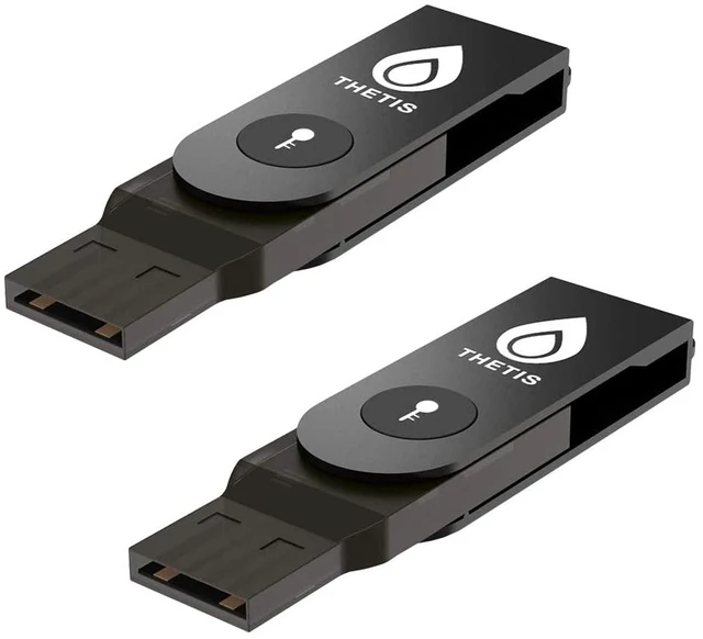 Main image of Thetis FIDO2 Security Key (USB-A, 2-Pack) - Hardware MFA & Passkey Access for Business, School ERP & Employee Accounts ^^ Compatible with Windows, Google Workspace, Apple ID, Coinbase, Salesforce