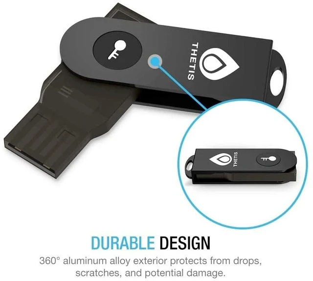 Alt view image 5 of 5 - Thetis FIDO2 Security Key (USB-A, 2-Pack) - Hardware MFA & Passkey Access for Business, School ERP & Employee Accounts ^^ Compatible with Windows, Google Workspace, Apple ID, Coinbase, Salesforce