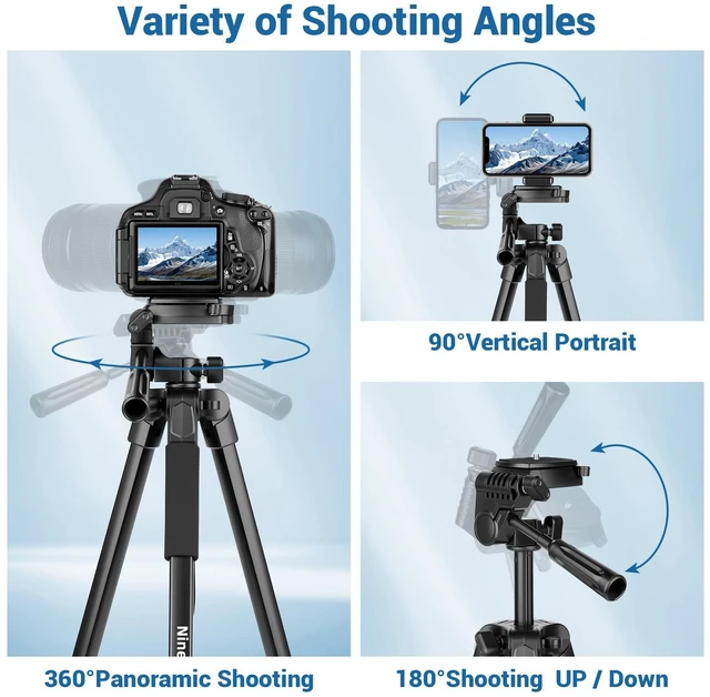 Alt view image 2 of 5 - NINEIGH Phone Tripod, 83'' Camera Tripod & Monopod, Portable Travel Tripod