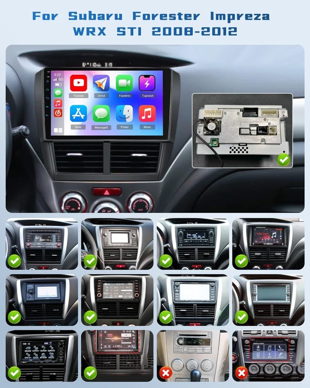 Alt view image 2 of 5 - Hikity Double Din Car Stereo for Subaru Forester Impreza WRX STI 2008-2012
