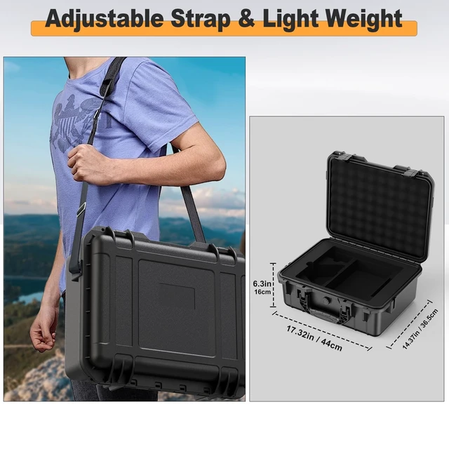 Alt view image 4 of 5 - Starlink Mini Case, IP67 Waterproof Hard Case Precision Cut Foam For Starlink Mini, Kickstand, Pipe Adapter, Power Supply, Cables, Portable Protective Carrying Case for Outdoor Camping, RV & Travel