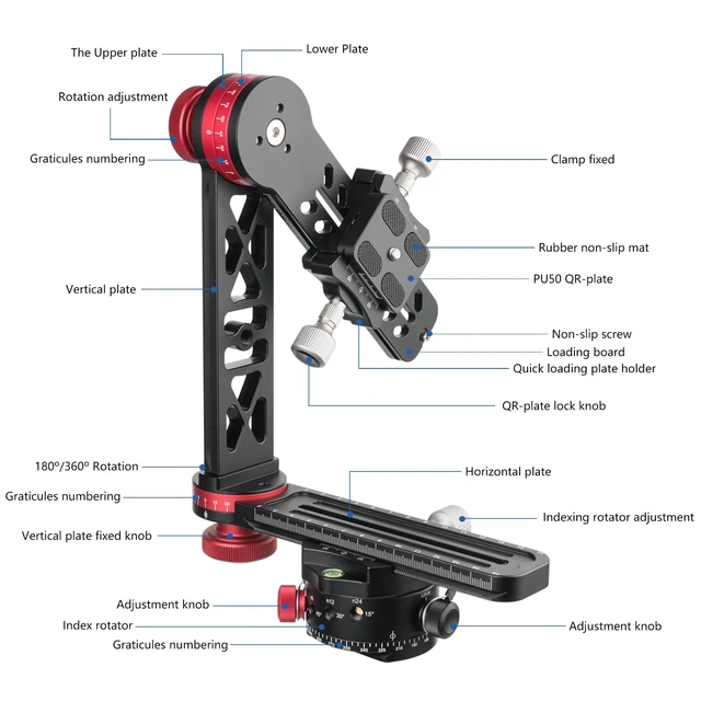 Alt view image 2 of 5 - CAVIX PH-720A Professional 720Gimbal Head Panoramic VR Tripod Head - 15kg/33lbs Heavy Duty Load Capacity, with Quick Release Plate for DSLR/Mirrorless Camera, Tripod, Ball Head, Panorama Photography
