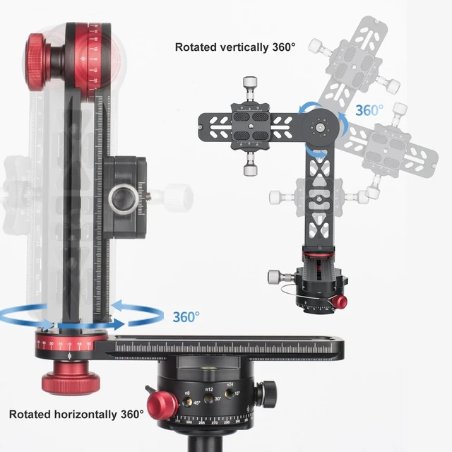 Alt view image 4 of 5 - CAVIX PH-720A Professional 720Gimbal Head Panoramic VR Tripod Head - 15kg/33lbs Heavy Duty Load Capacity, with Quick Release Plate for DSLR/Mirrorless Camera, Tripod, Ball Head, Panorama Photography