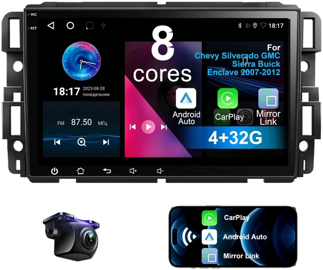 Main image of 8 Core 4G+32G Android 14 Car Radio Stereo for Chevy Silverado 2007-2012