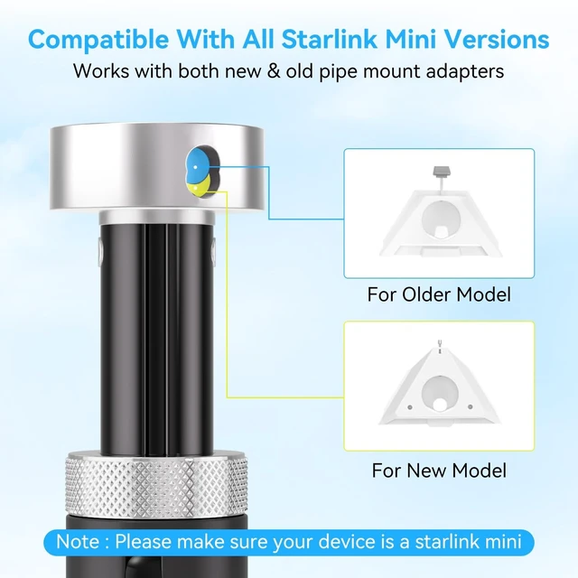 Alt view image 2 of 5 - LP Starlink Mini Tripod with Stakes, Portable Tripod Stand Mount Compatible with New and Old Starlink Mini, Aluminum Stand with Carry Bag for Camping RV Travel Outdoor Use