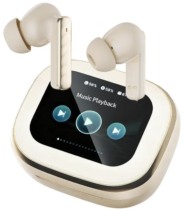 Main image of Faifxo Wireless Earbuds, Bluetooth 5.4 Headphones in Ear with Smart Touchscreen Case, ANC Noise Cancelling Ear Buds, 60H Playtime for Sports & Working, Bass Stereo Sound for iPhone/Android (Bei