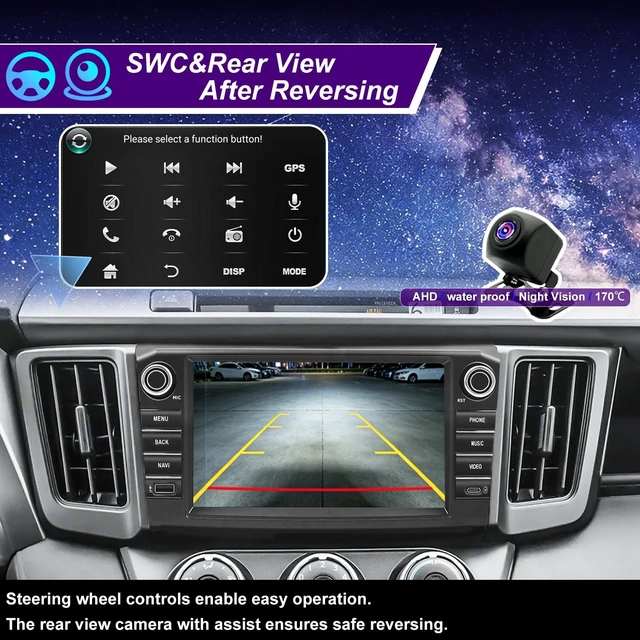 Alt view image 5 of 5 - 64G 5GWiFi Upgrade Car Radio for Toyota RAV4 2013 2014 2015 2016 2017 2018