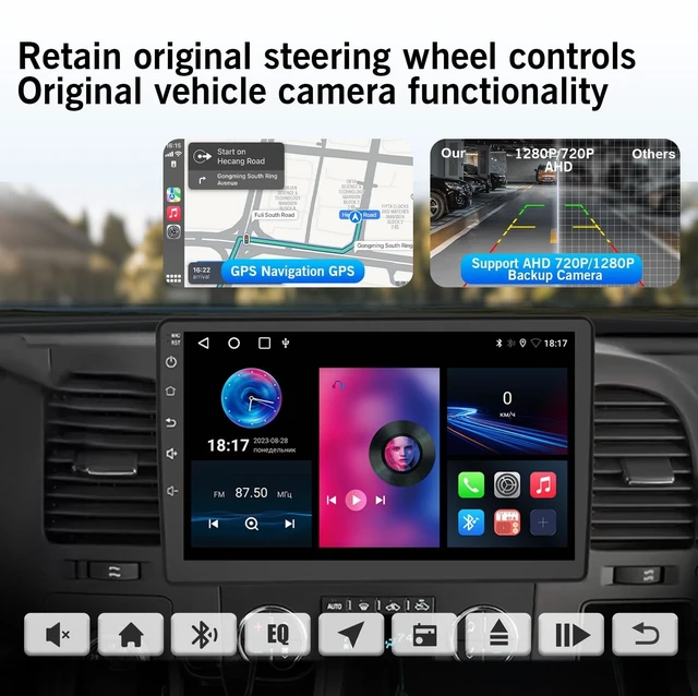 Alt view image 5 of 5 - 8 Core 4G+32G Android 14 Car Radio Stereo for Chevy Silverado 2007-2012
