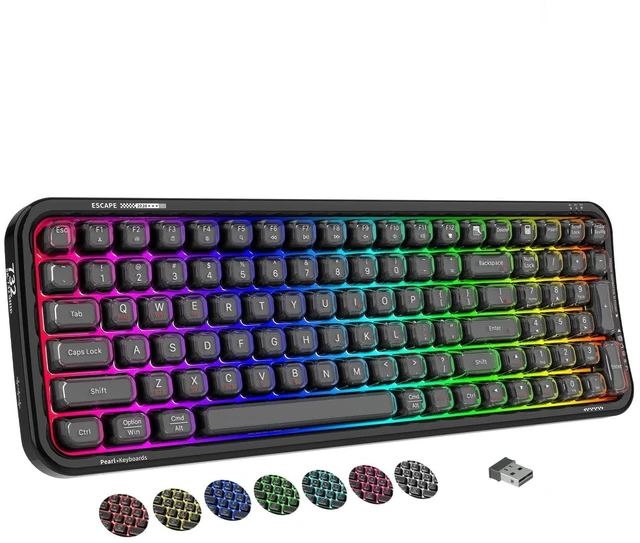 Main image of Wireless RGB Gaming Keyboard,Light Up Backlit Keyboard with Transparent Key