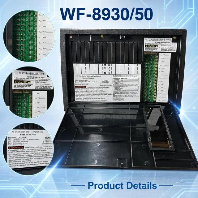 Alt view image 4 of 5 - WF-8930/50NPB RV Power Distribution Center, 30/50 Amp Panel for Camper