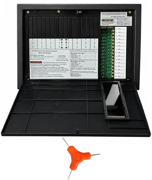 Main image of WF-8930/50NPB RV Power Distribution Center, 30/50 Amp Panel for Camper
