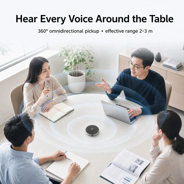 Alt view image 5 of 5 - Cykvis 360 Computer Microphone for Desktop, USB Conference PC Mic, Noise-Canceling Technology, Recording, Skype, Online Class, Court Reporter, Plug & Play, Compatible with Windows/PC/Desktop/Laptop