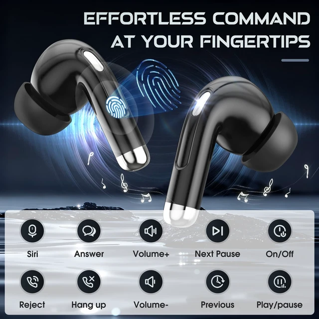 Alt view image 4 of 5 - TRAUSI Wireless Earbuds with Smart Touch Screen & 180 Rotating Case Bluetooth 5.4 Headphones, Noise Cancelling Ear Buds for Clear Calls, Stress Relief Design Earphones (Black)