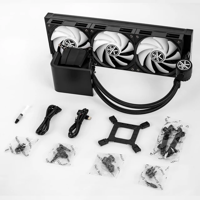 Alt view image 4 of 5 - KINGCOOL Orbitto 360mm AIO CPU Cooler with 6.67-inch Curved Display Black