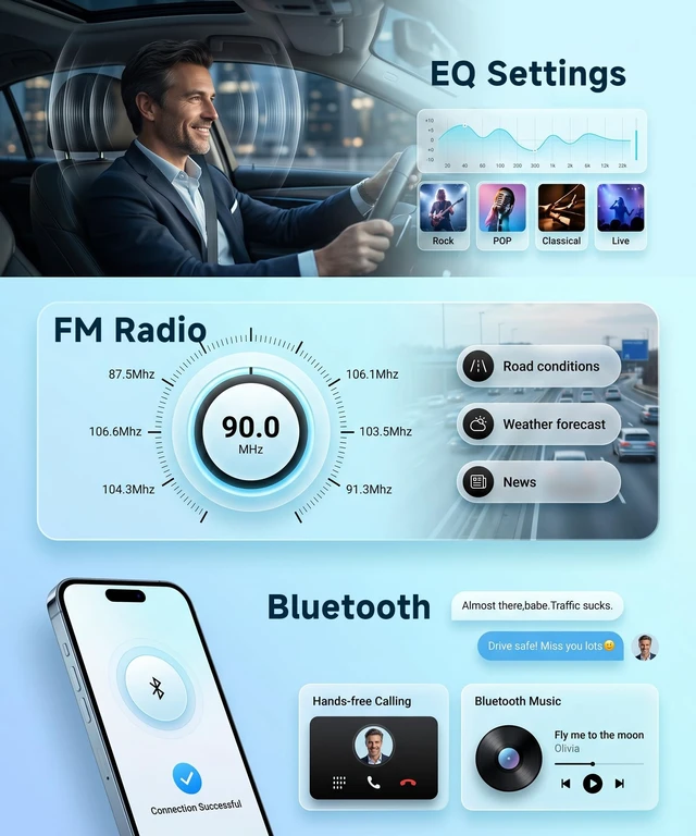 Alt view image 5 of 5 - KYNNT Double Din Radio 7 inch Touch Screen Radio