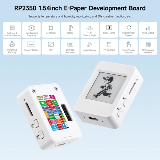 Alt view image 3 of 5 - KLAYERS RP2350A 1.54inch E-Ink Display Development Board Dual-Core, Dual-Architecture, 200200 ResolutionNo BAT