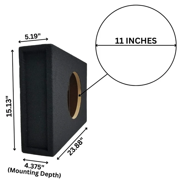 Alt view image 2 of 4 - Bass Rockers BR Single 12" Shallow Subwoofer Box Low Sealed Slim Enclosure
