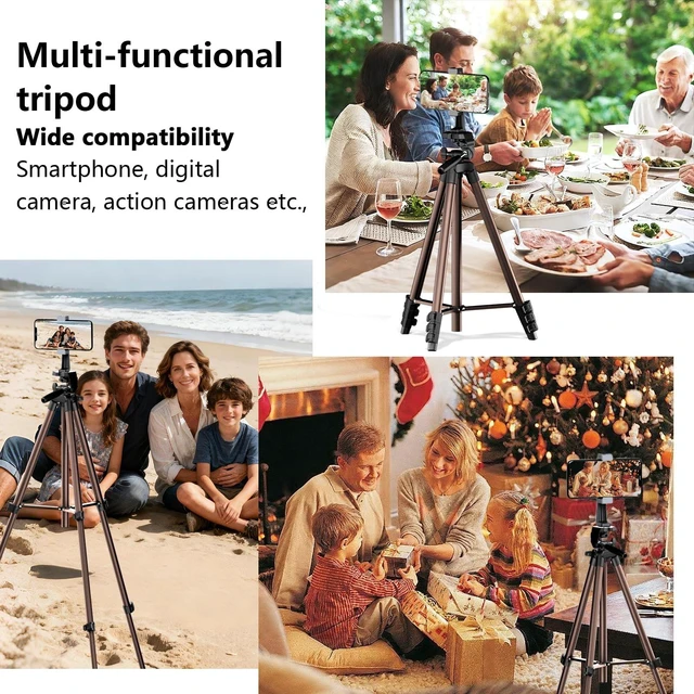 Alt view image 2 of 5 - 71 Inch Lightweight Camera & Phone Tripod with Wireless Remote (Rose Gold)