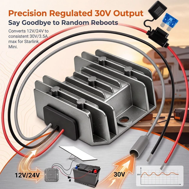 Alt view image 2 of 5 - Starlink Mini Power Supply, 9-28V to 30V 3.5A DC Step-Up Converter
