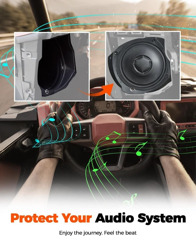 Alt view image 3 of 5 - HugeUTV 6.5" Under Dash Speaker Pods for Polaris RZR PRO XP/PRO R/Turbo R