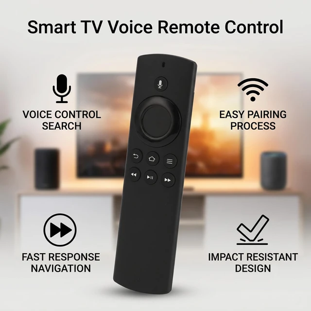Alt view image 4 of 5 - SUNGOOYUE TV Voice Remote Control, Easy Pairing Fast Response Impact for TV Stick Box Cube 1st 2nd Gen Black