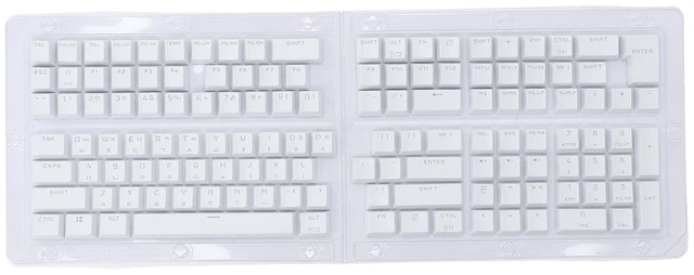Main image of Korean Keycaps, 132 Keys Custom Keyboard Keycaps ABS OEM Height Matte Finish DIY Keycaps for 61 62 64 68 84 87 104 108 Mechanical Keyboards (White)