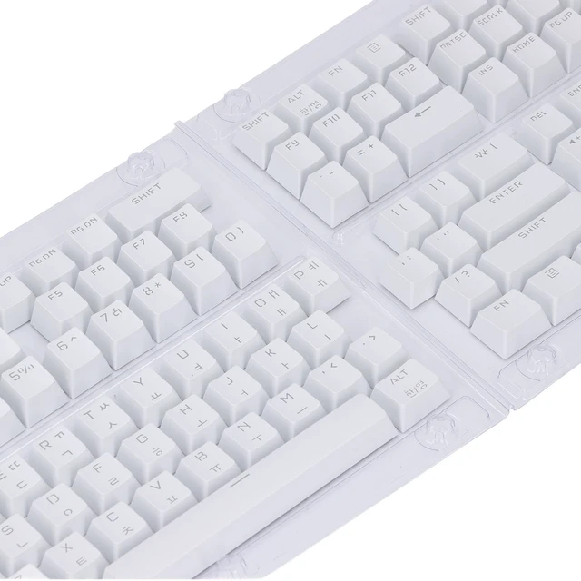Alt view image 4 of 5 - Korean Keycaps, 132 Keys Custom Keyboard Keycaps ABS OEM Height Matte Finish DIY Keycaps for 61 62 64 68 84 87 104 108 Mechanical Keyboards (White)