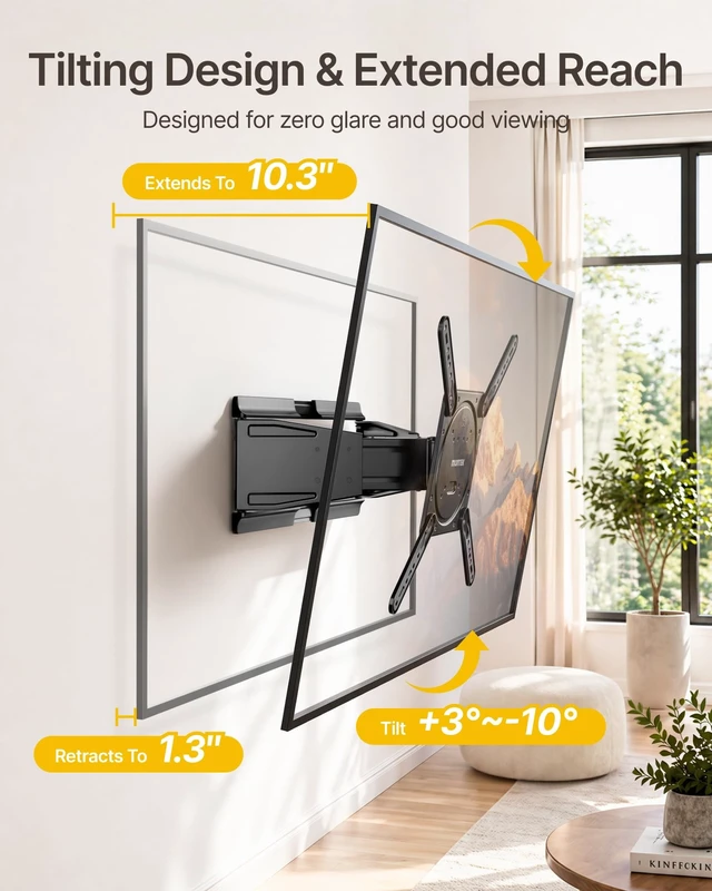 Alt view image 5 of 5 - monTEK 1.3" Ultra Slim Full Motion TV Wall Mount for 23-75 Inch TVs